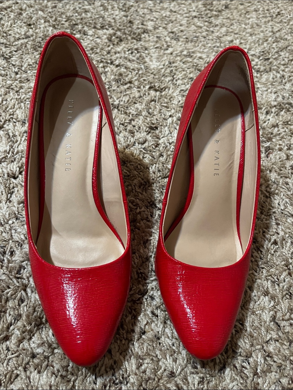 Kelly and Katie Red Pointed-Toe Pumps